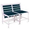 Magical 2-zits metalen tuinbank met klaptafel blauw